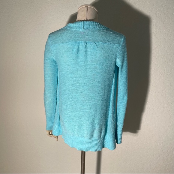 Lilly Pulitzer Aqua Blue Isle Cardigan XS sweater surf blue light open front - Picture 6 of 11